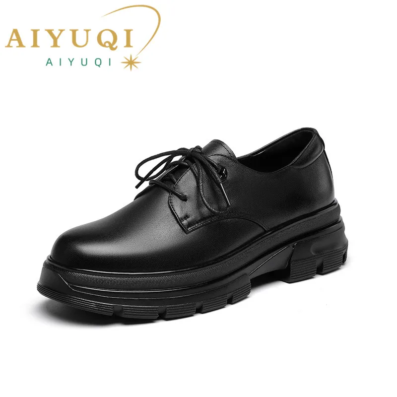 Купи AIYUQI Women's Spring Shoes Plus Size 2023 New Genuine Leather Lace Up Women's Nurse Shoes Casual Work Shoes Ladies за 3,088 рублей в магазине AliExpress