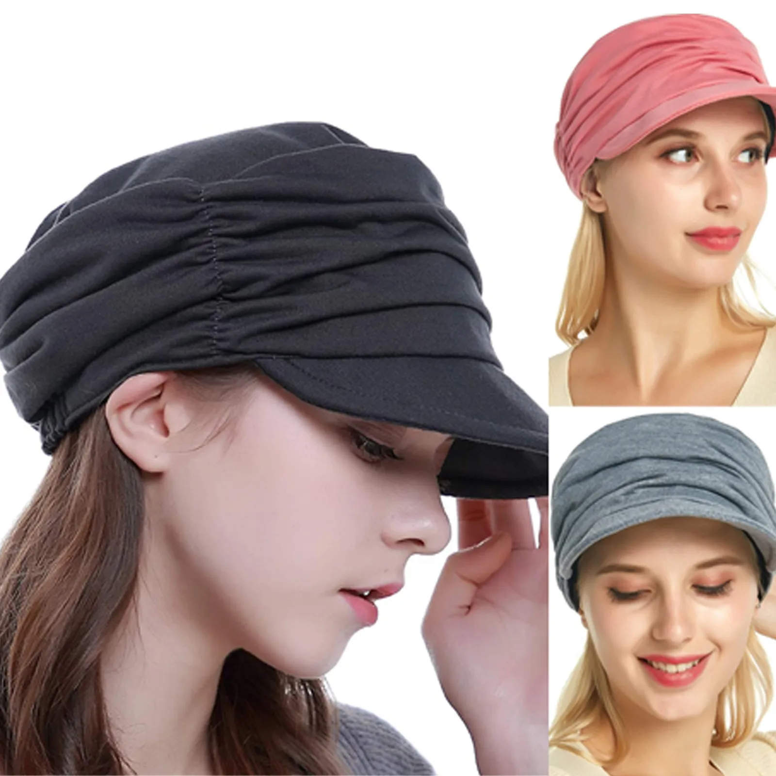 Fashion Octagonal Hat Women Fleece Inside Newsboy Caps Soft Pleated Beret Baseball Caps Vintage Flat Hats Ski Beanie Skull Caps Aliekspress