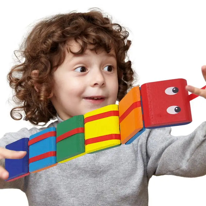 

Colorful Flap Wooden Ladder Blocks Toy Optical Illusion Jacob’s Infinite Ladder Fidgets Vent Toys For Kids Gifts