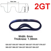 1pc width 6mm 2gt rubber arc tooth timing belt pitch length 520 530 556 560 570 578 580 586 594 600 604mm synchronous belt