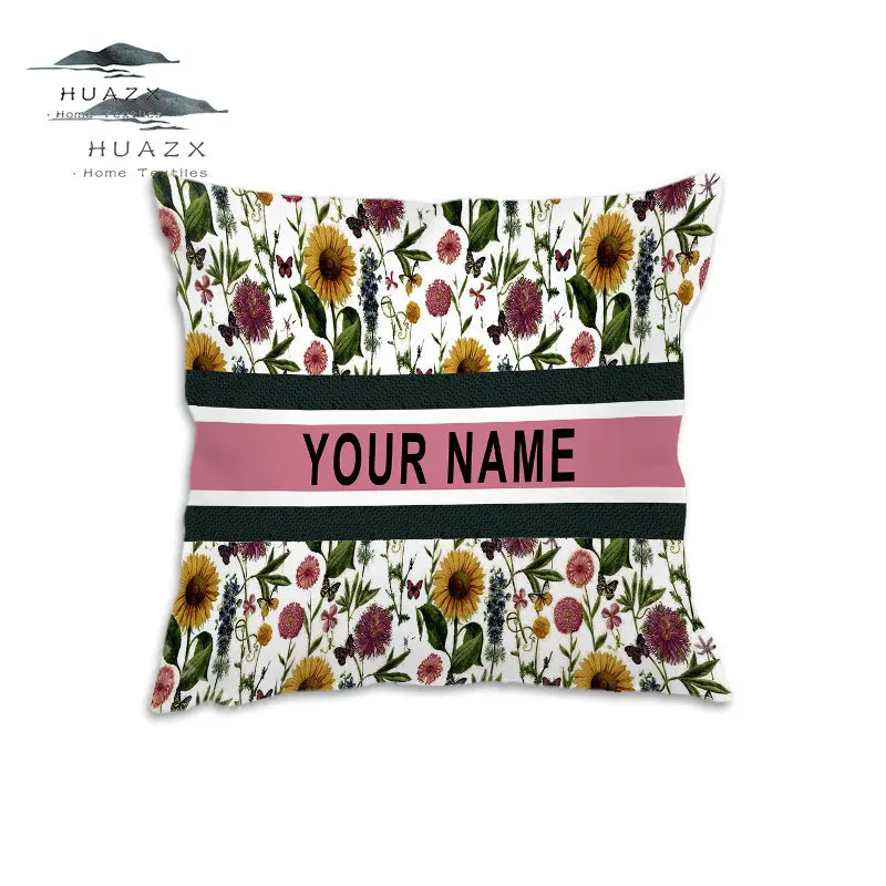 

Luxury Pillow Case Custom Name Print Pillows Cover Birthday Party Gifts Home Decoration Square Peach Skin Velvet Art Pillowcose