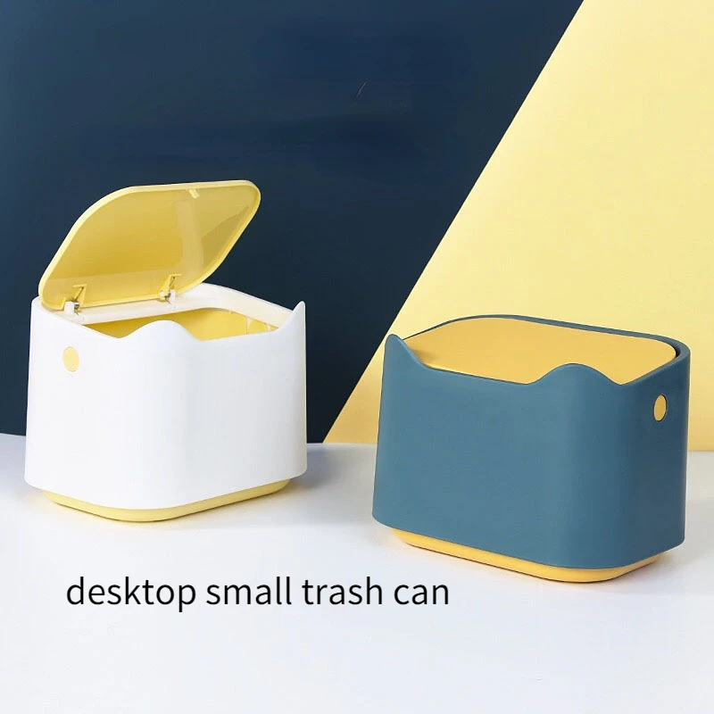 

Desktop Mini Trash Can Press-type Nordic Desk Waste Paper Tube Creative Japanese Home Small Storage Bucket