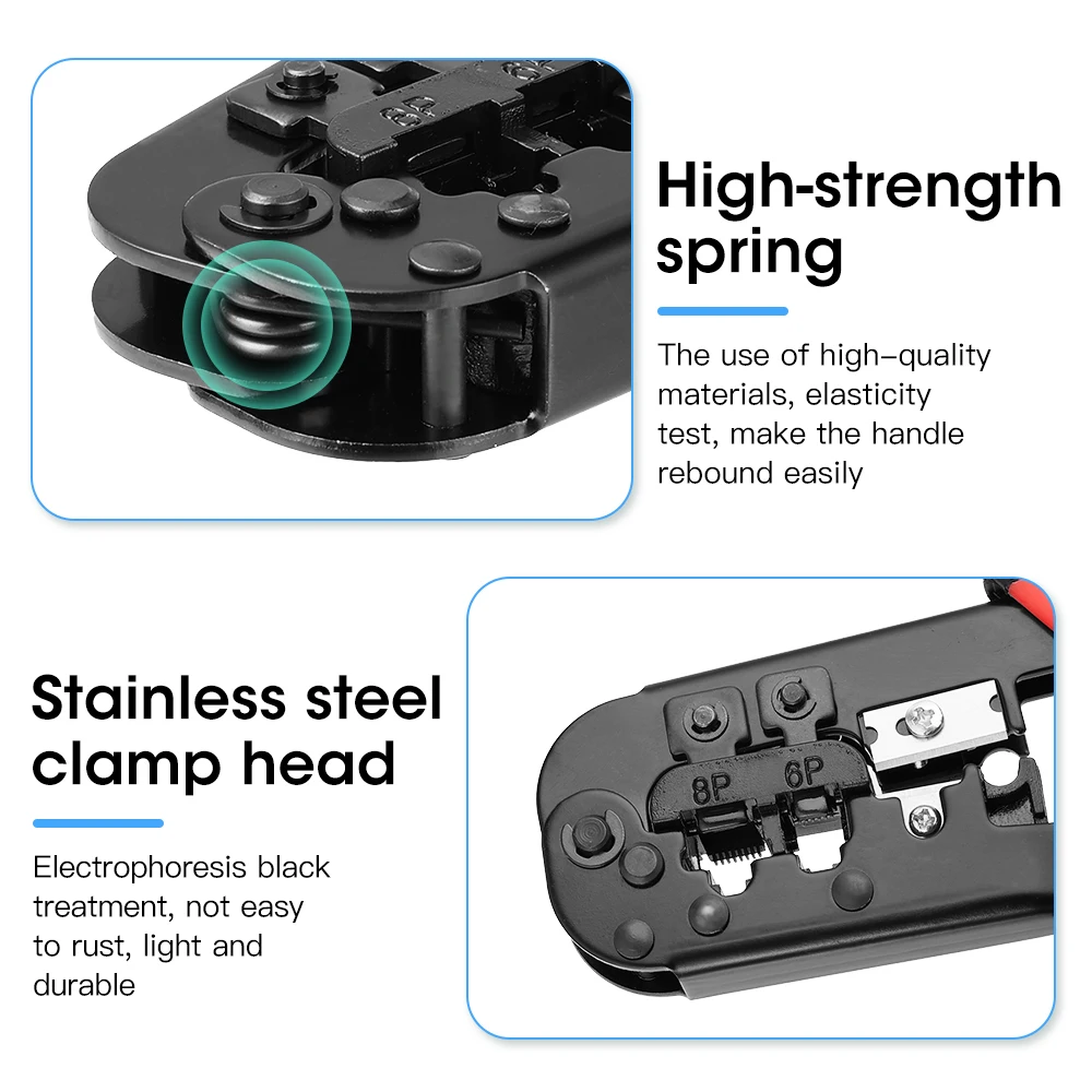 Обжимные Щипцы RJ45 RJ11 для сетевого кабеля Ethernet LAN резки и зачистки 6P 8P Φ/Φ |