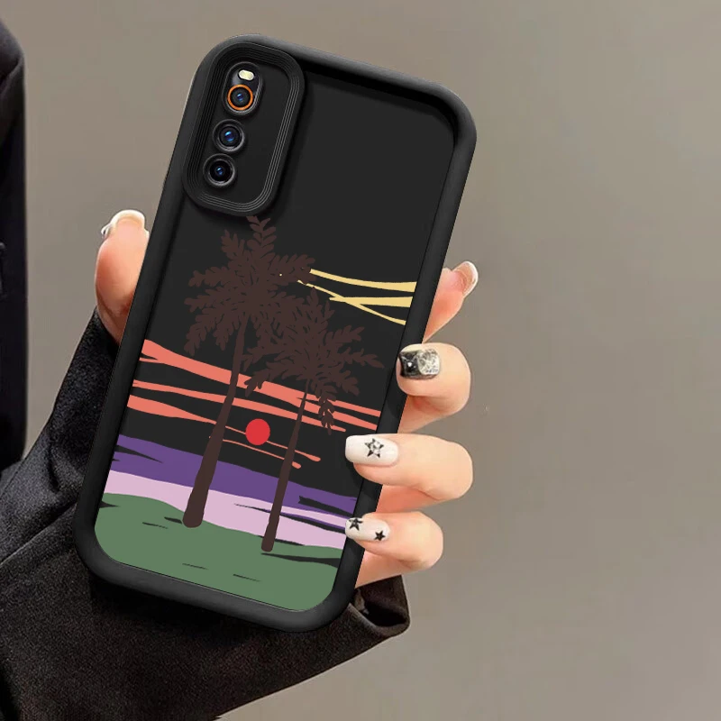 Мягкий чехол с рисунком кокосового дерева Red Sun Beach для VIVO Y35m Y78 Plus Y78m Y77 Y77e Y73t Y11 Y35 Y76s