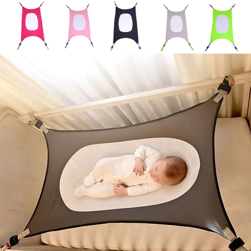 

Baby Hammock for Crib Newborn Wombs Bassinet Comfortable Breathable Net and Metal Button Fit All Sizes Baby Bed