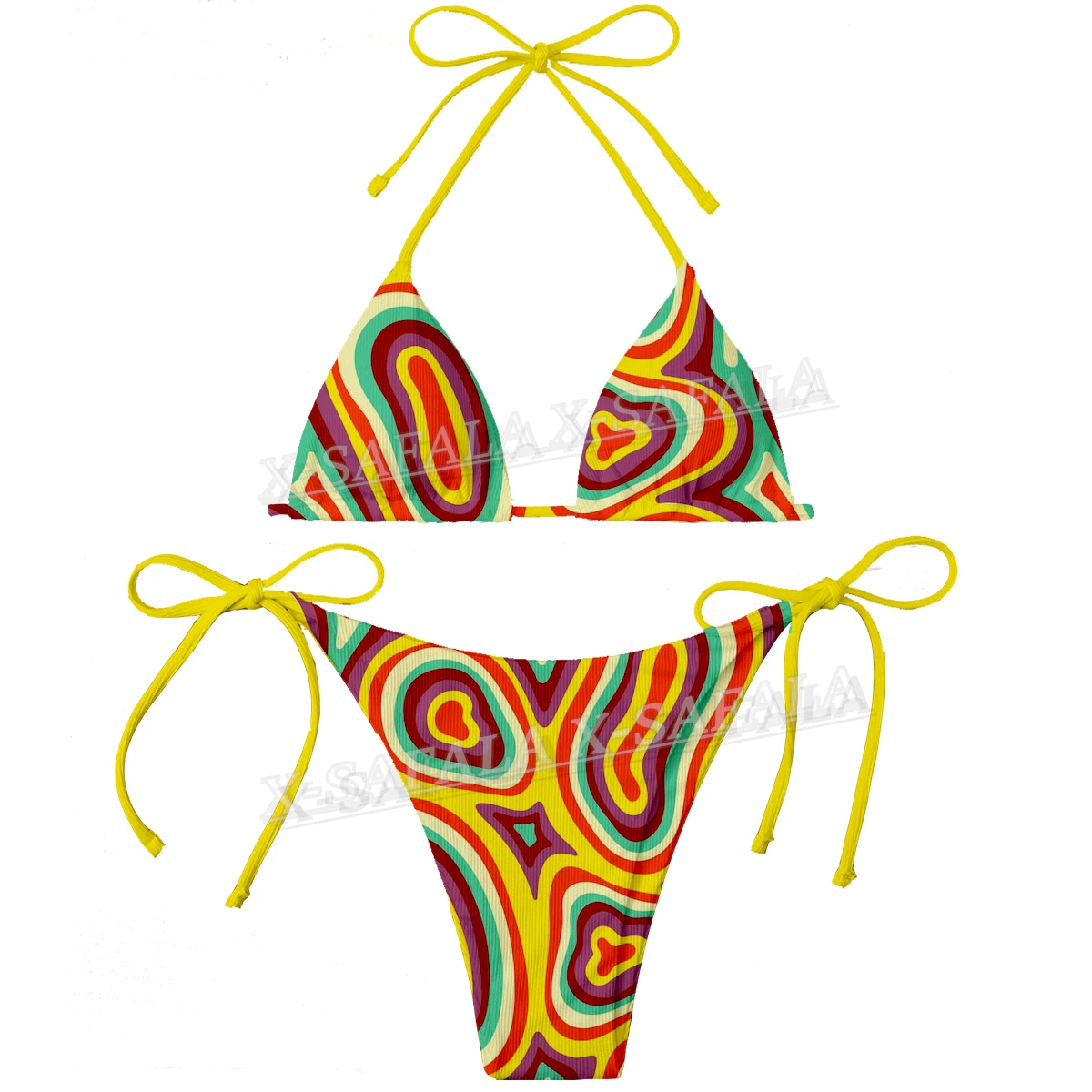 

Hippie Psychedelic Colorful Trippy 3D Print Women Micro Bikini Set Summer Beachwear Mankini Cute Sexy Beach Bathing Suit-19