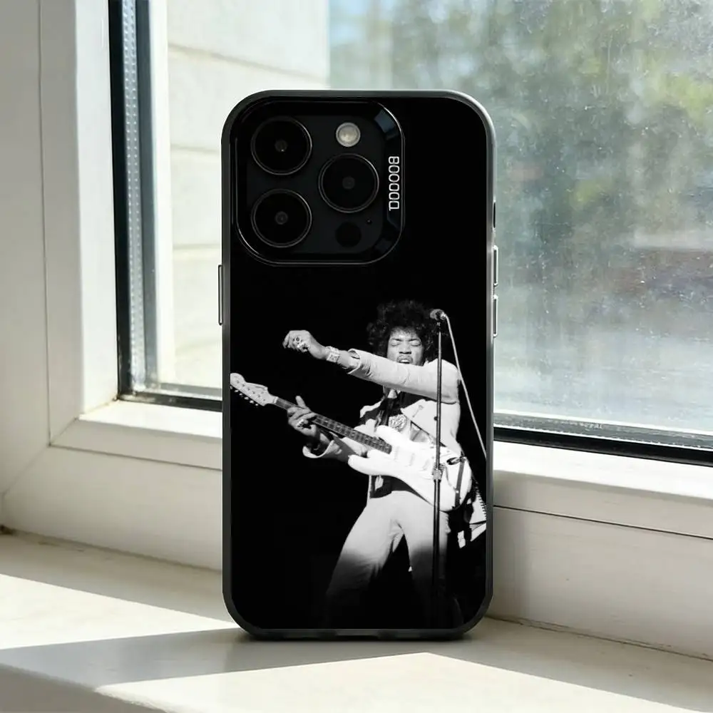 Фото Чехол для телефона G-Guitarist Jimi HendrixS для iPhone 17, 16, 15, 14, 13, 12, 11 Plus, Pro Max, XS, цветной, серебристо-черный №4