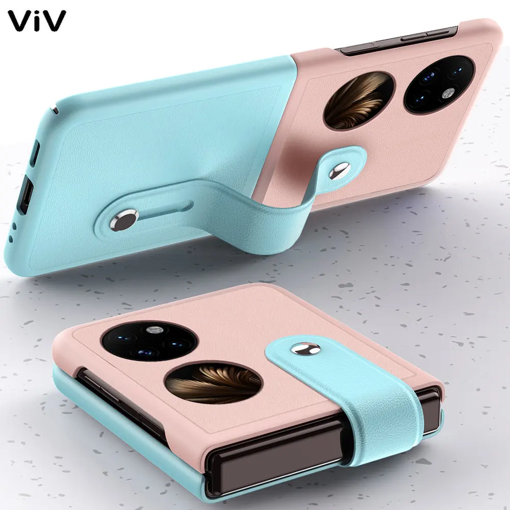 

Finger Hand Grip Cover Band Belt Leather Case For Huawei P50 Pocket S Wristband Wrist Strap Mixed Colors