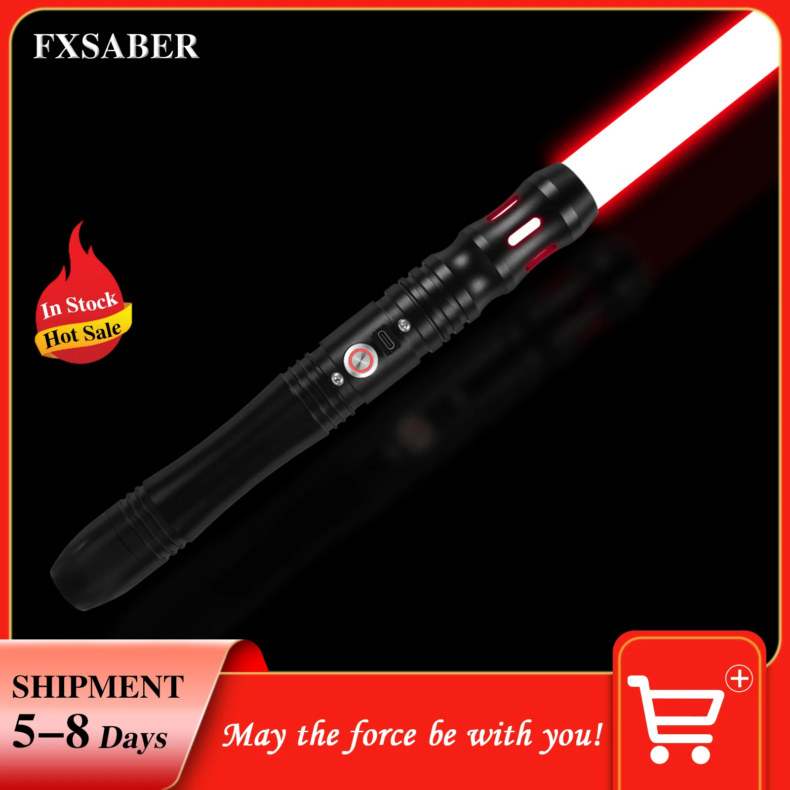 Световой меч FXSABER с двойным светодиодом полностью Металлическая рукоятка