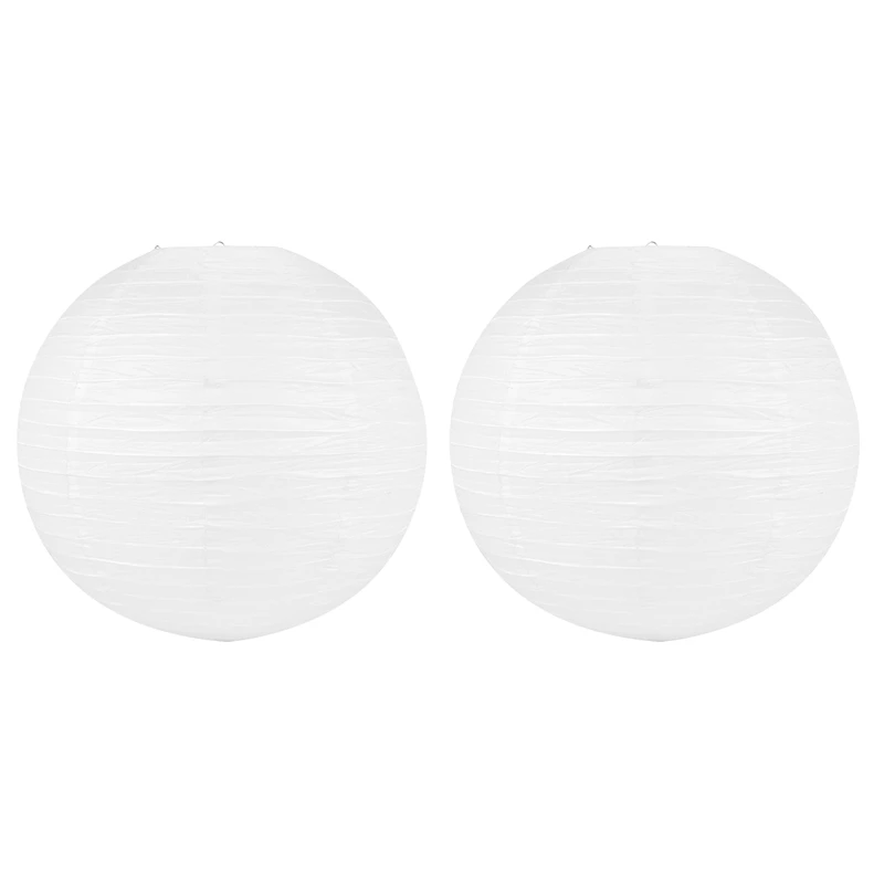 

2 X Chinese Japanese Paper Lantern Lampshade For Party Wedding, 50Cm(20 Inch) Creamy-White