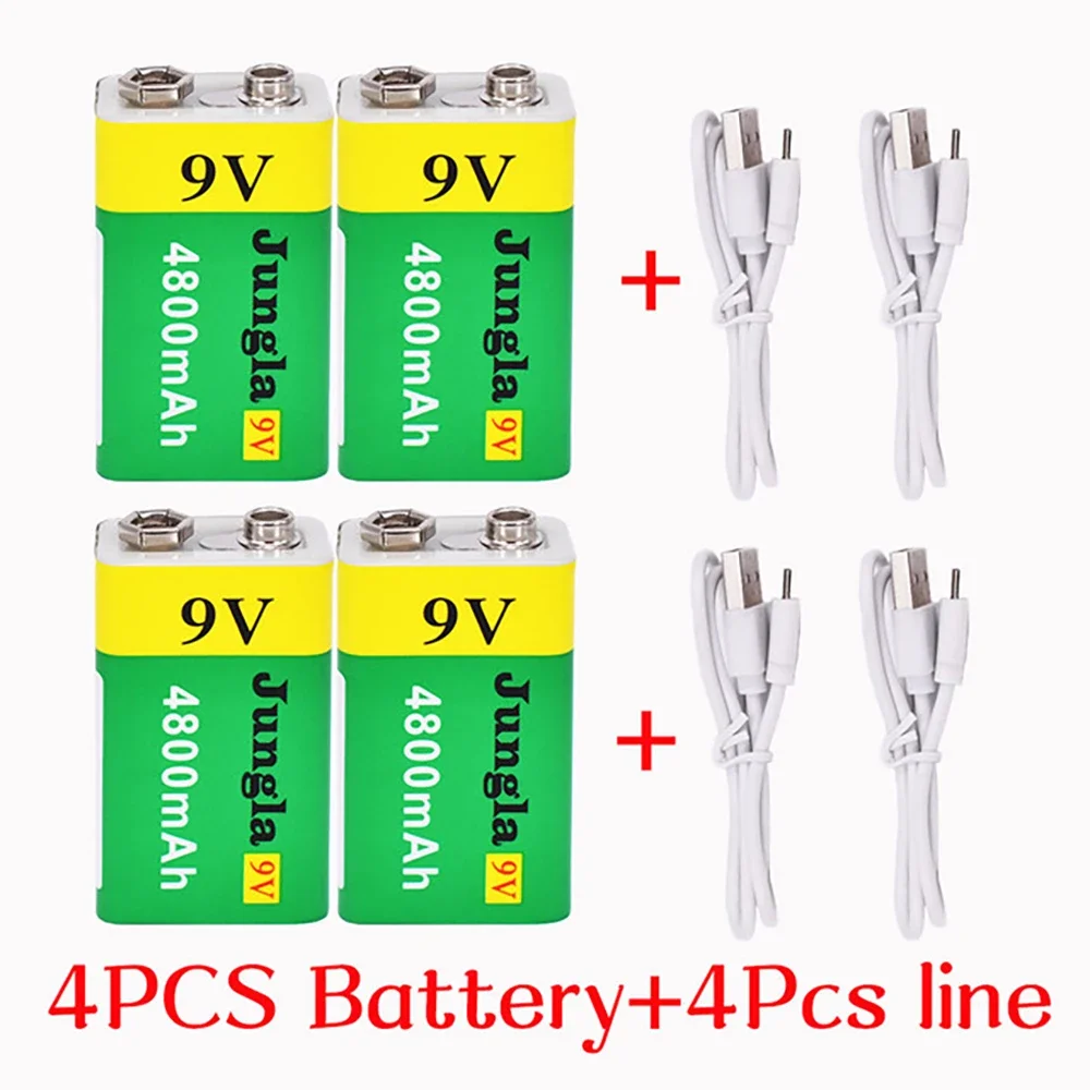 

9V 4800mAh Li-ion Rechargeable Battery Micro USB Batteries 9V Lithium for Multimeter Microphone Toy Remote Control KTV Use