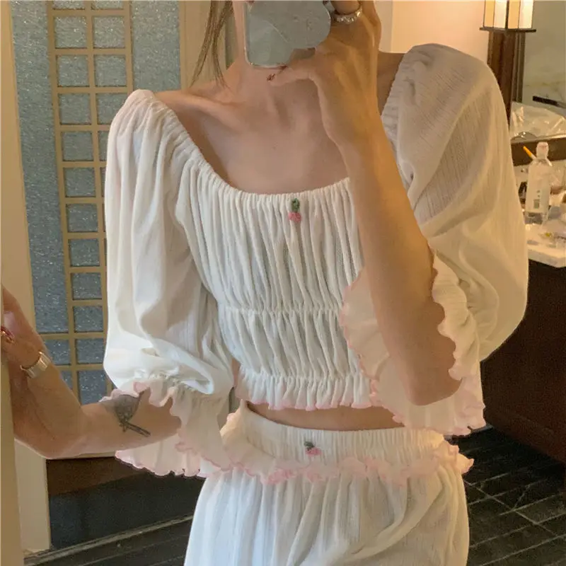 Кавайная Пижама для комнаты женская пижама в виде вишни пижамные костюмы с