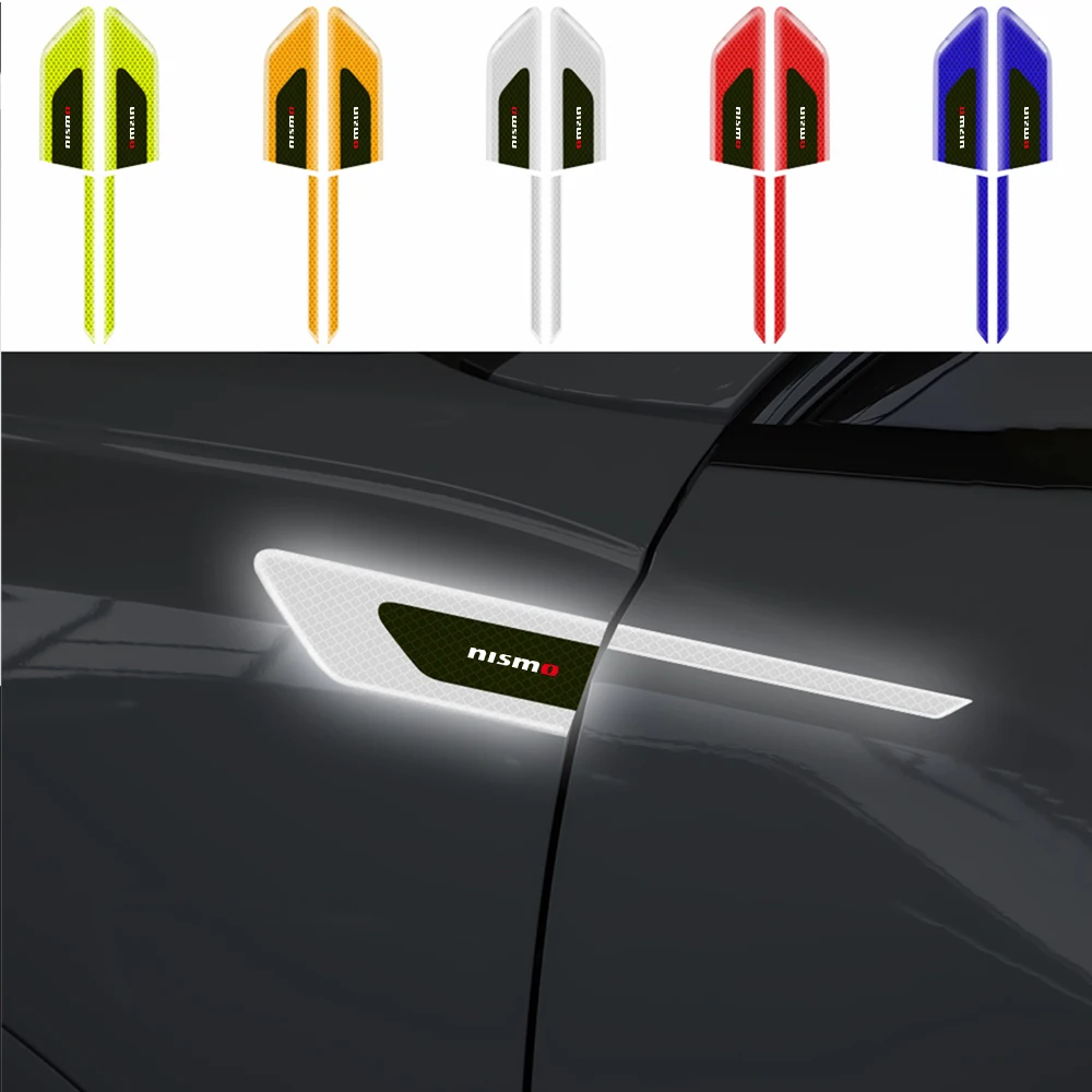 2 шт. автомобильная наклейка из углеродного волокна светоотражающая полоса для