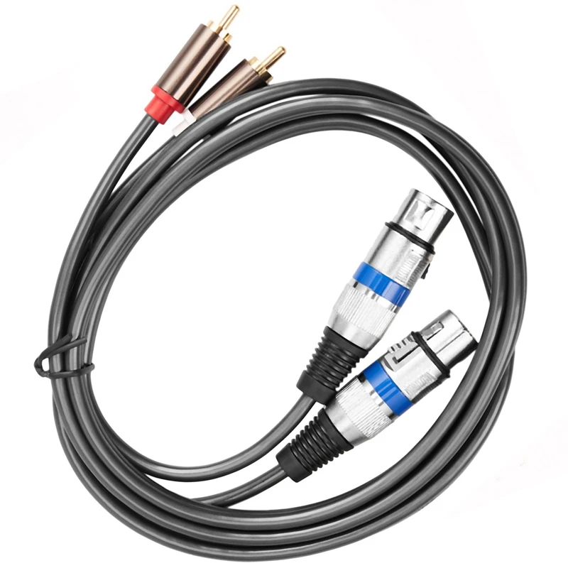 

3X Hifi Audio Cable 2 Rca Male To Xlr 3 Pin Female Mixing Console Amplifier Dual Xlr To Dual Rca Shileded Cable 1.5M