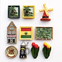 creative three dimensional windmill magnet refrigerator stickers european dutch cultural landscape tourism memorial home decorat