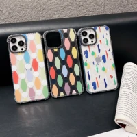 ins colorful graffiti phone cases for iphone 13 12 11 pro max xr xs max 8 x 7 se 2022 couple soft silicone transparent tpu cover