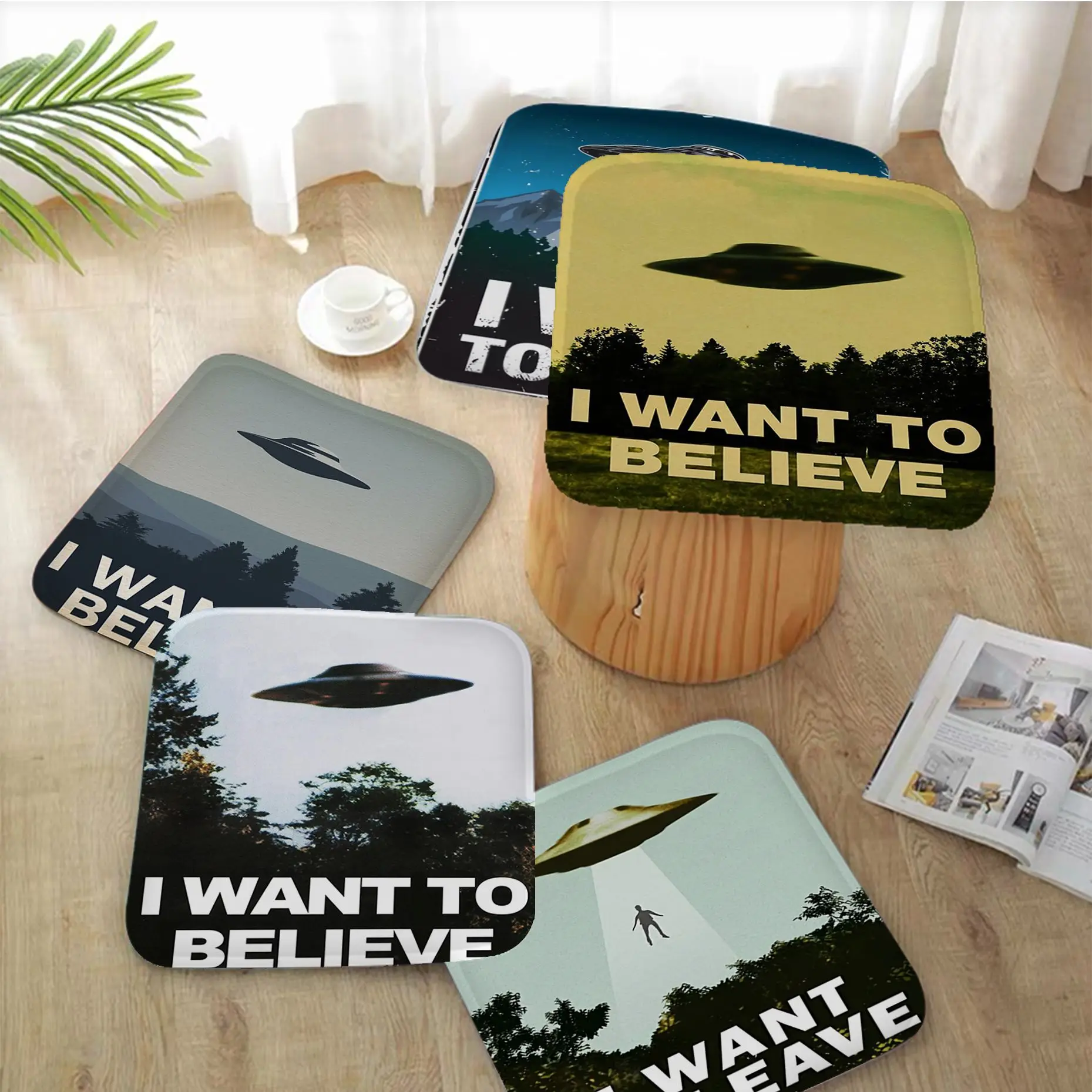 

Коврик для дивана в минималистическом стиле с надписью «I Want To Believe»