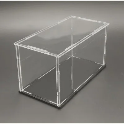 

Flat dustproof box plastic transparent cube Alec printing glass cover base customized decoration watch box
