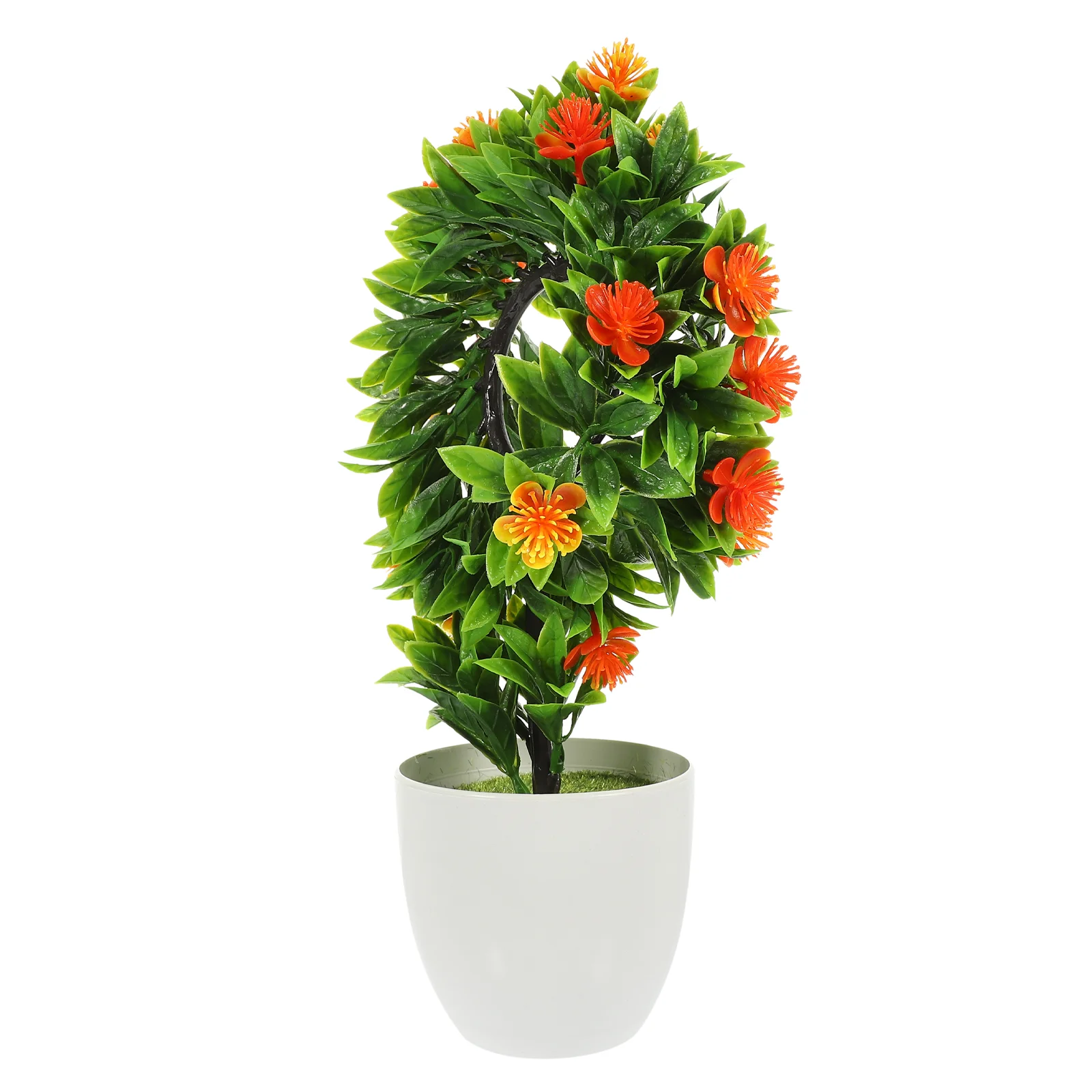 

Artificialfake Bonsaiflower Potted Decor Tree Faux Small Miniflowers Table Ornaments Desktop Indoor House Gardenpot Decors