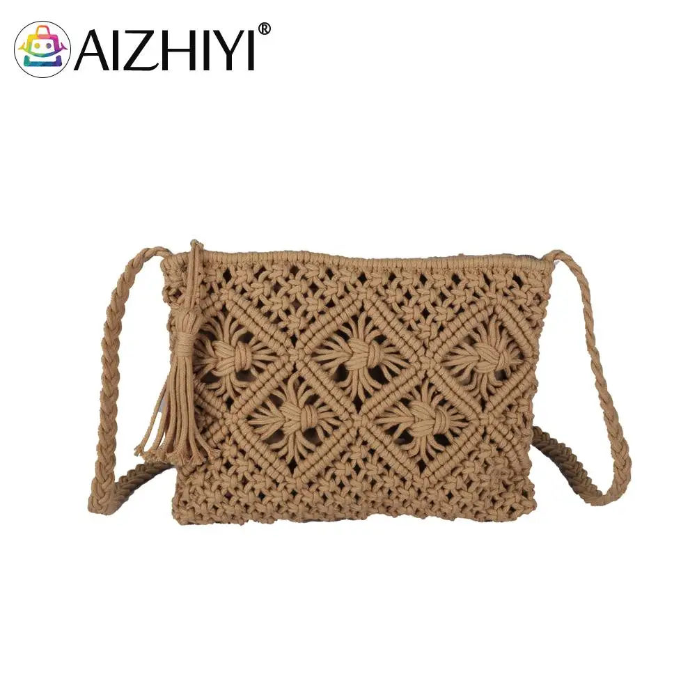 

Woven Straw Shoulder Bag Summer Women Tassel Clutch Beach Travel Crossbody Bags for Women Storage Handmade Tote