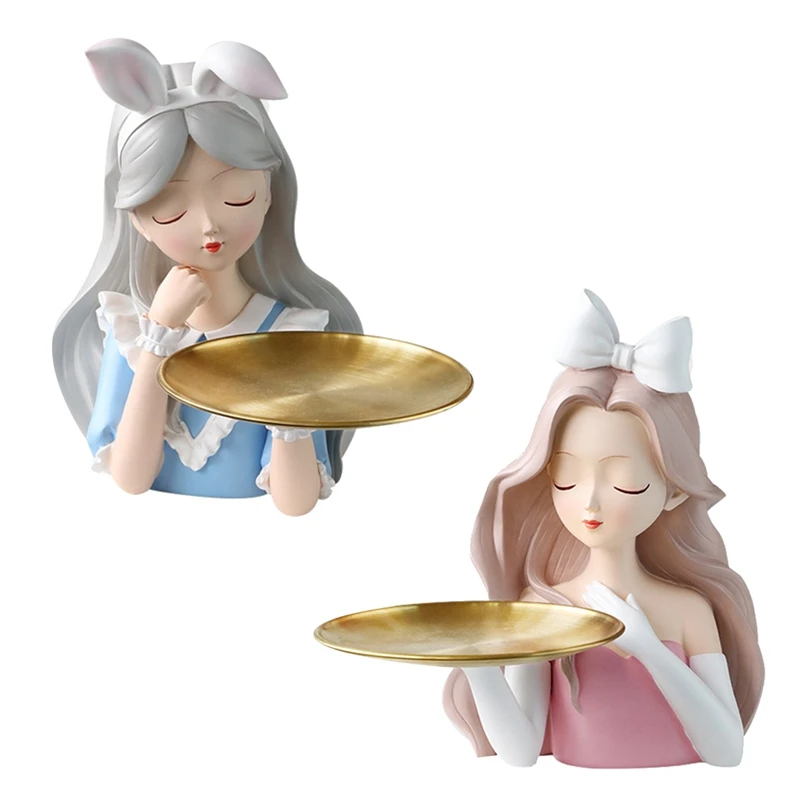 

Girl Storage Tray Accessories Nordic Luxury Living Room TV Cabinet Home Decoration Christmas Wedding Gifts