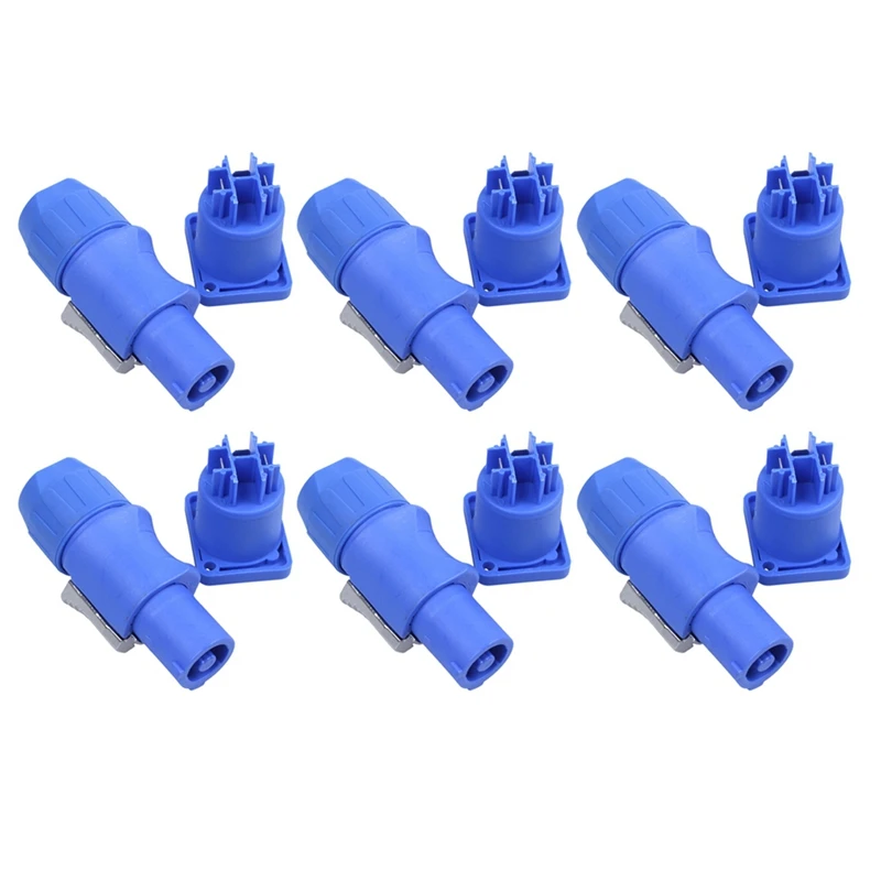 

6 Set Powercon Type A NAC3FCA+NAC3MPA-1 Chassis Plug Panel Connector