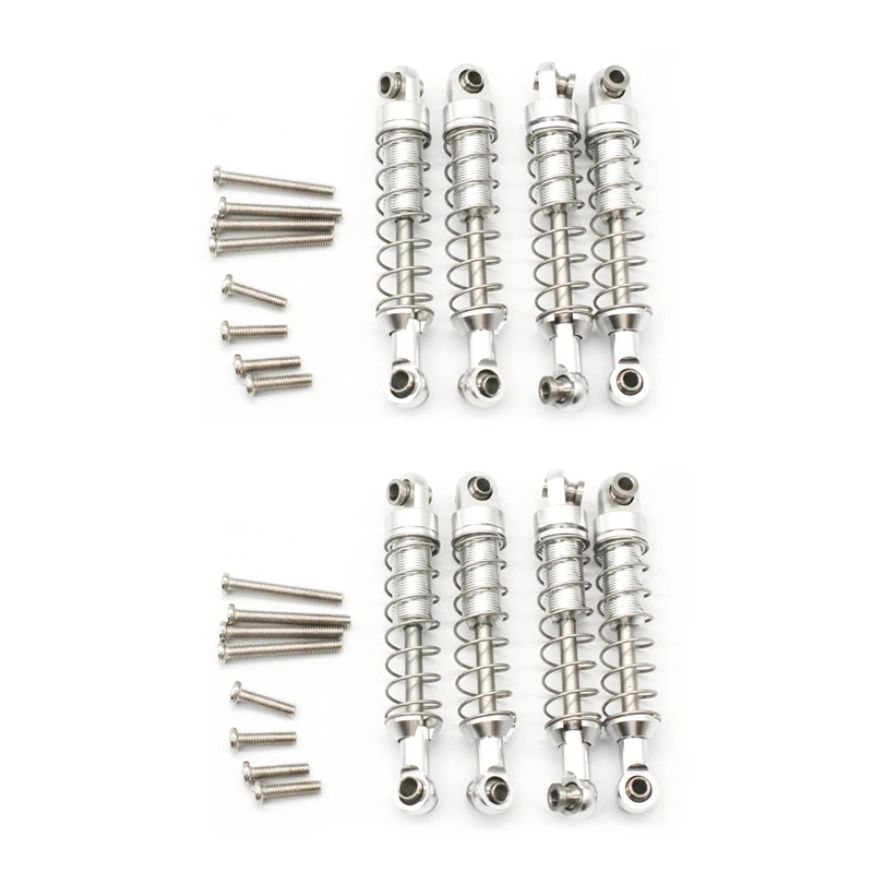 

8 Pcs Metal Shock Absorber Damper For WPL C14 C24 C34 MN D90 D91 D96 D99 D99S MN90 MN99S RC Car Upgrade Parts,Silver