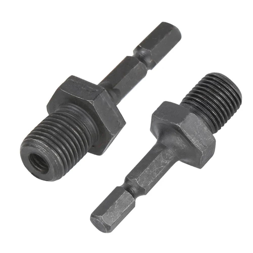 Купи Drill Chuck Adapters Hexagonal Shank To 3/8 1/2 Thread Hand Drill Chuck Screw Threaded Joint Drilling Bit Accessories 1/2Pcs за 146 рублей в магазине AliExpress