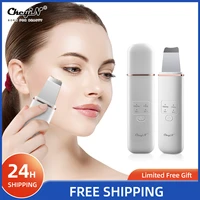 ems ion ultrasonic deep cleansing skin scrubber face cleaning peeling facial lifting machine acne blackhead removal pore cleaner