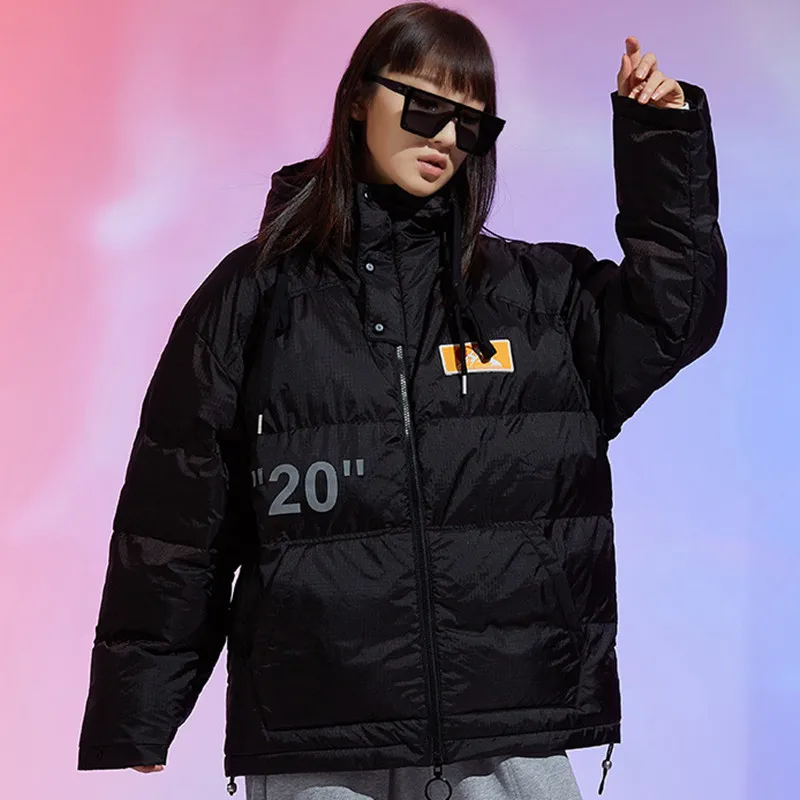 Cotton Padded Jacets Men's Winter Waterproof Windproof Thickened Coats Label Loose Hooded Parkas Korean Campus Sports Outwear