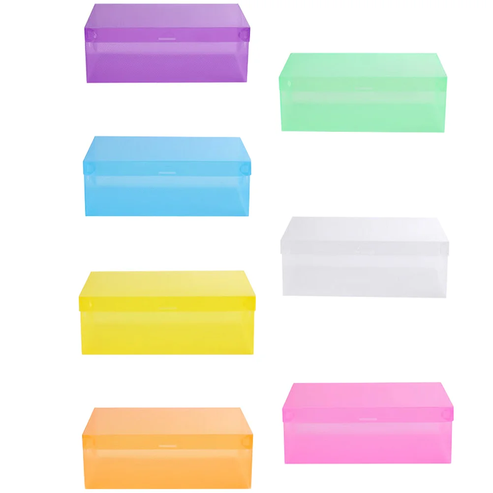

7Pcs Container Shoes Box Folding Transparent Case Transparent Shoes Box Shoes Box Versatile Shoes Box