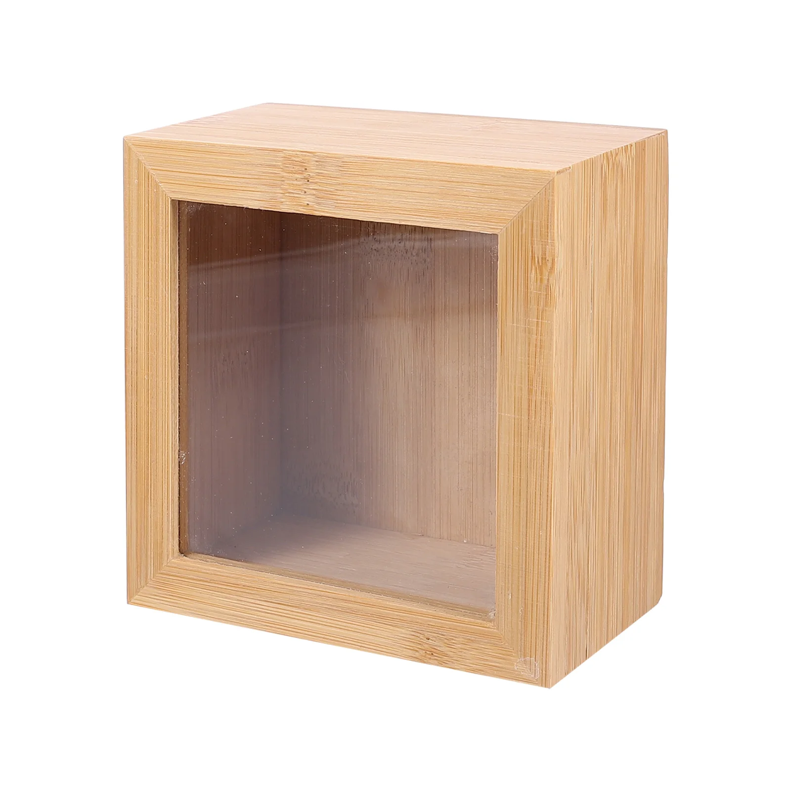 

1PC Home Desktop Window Storage Box Square Wooden Sundries Storage Case with Lid