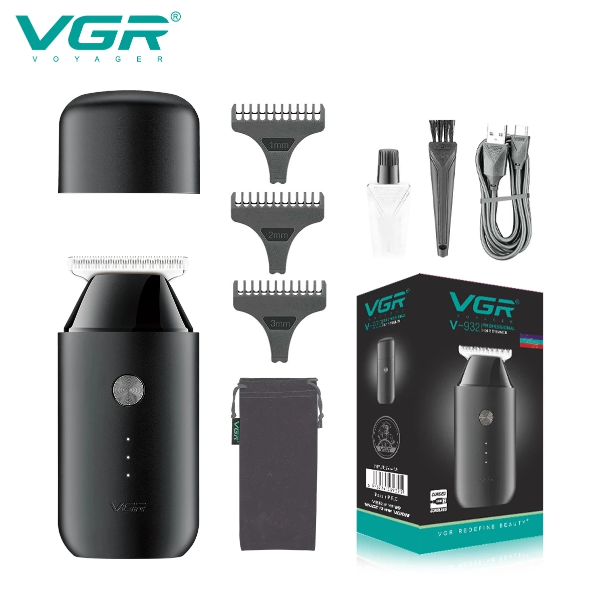 

VGR New Travel Electric Clipper USB Portable Hair Clipper Dust Proof Household Men's Razor Business Free V932