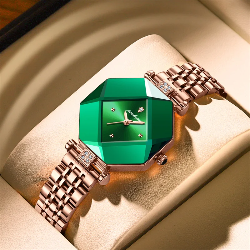 POEDAGAR Women Watch Luxury Green Diamond Quartz Ladies Watches Waterproof Stainless Stain Fashion Watches Girlfriend Gif enlarge