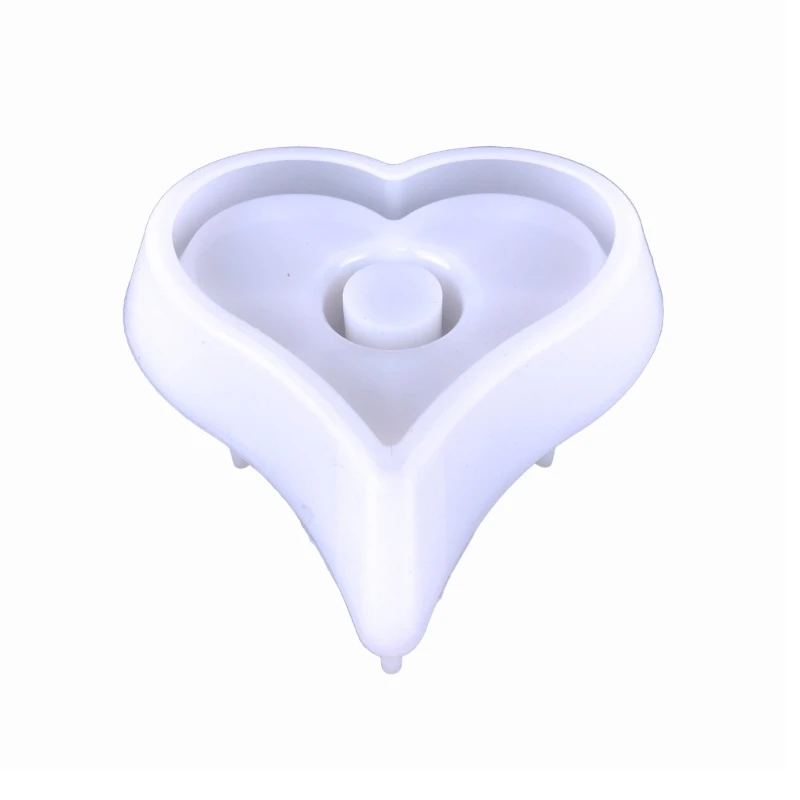 

Зеркальная силиконовая форма в форме сердца, форма для подсвечника из эпоксидной смолы, литье для самодельных украшений, домашний декор