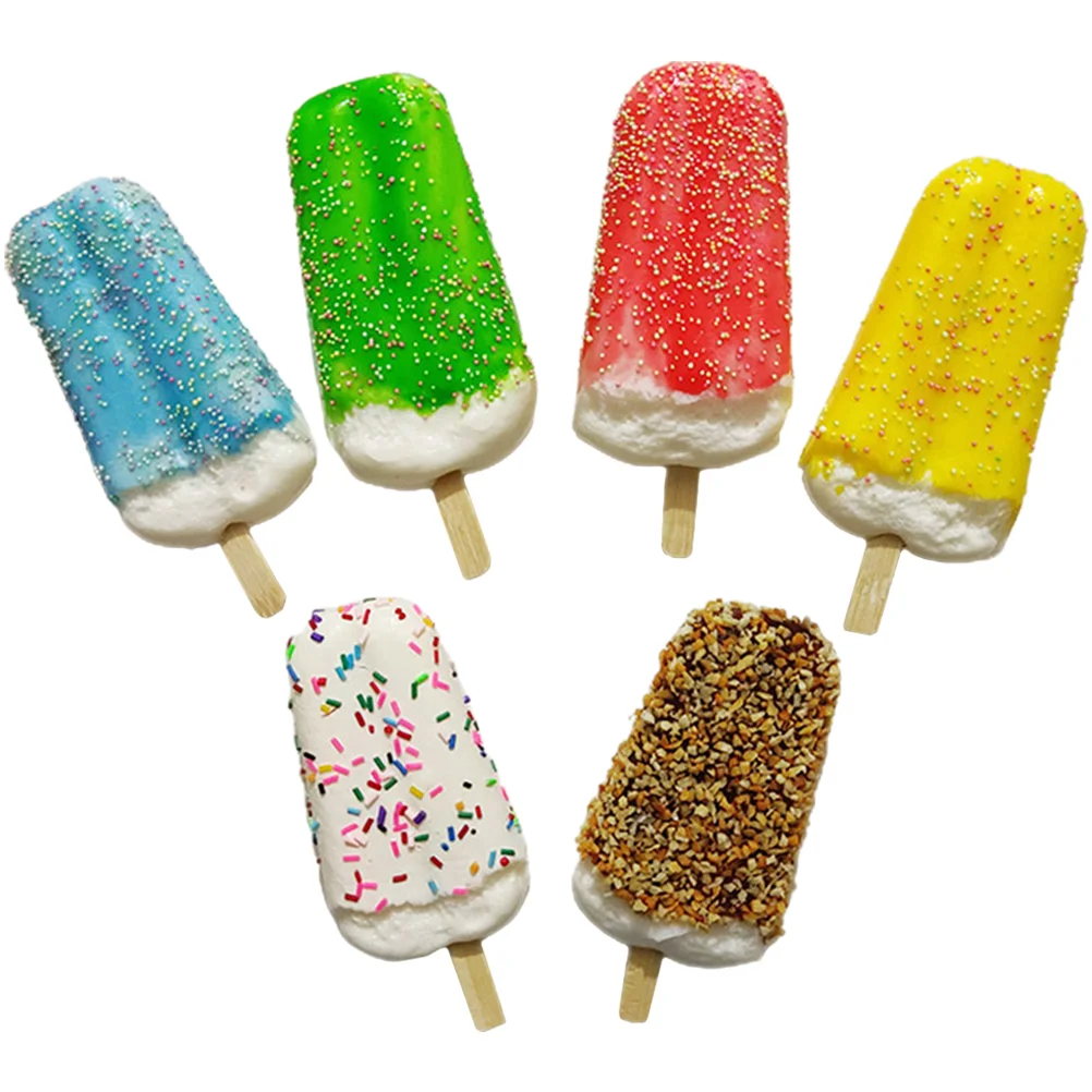 

6pcs Fake Ice Candy Dessert Shop Realistic Artificial Faux Forzen Candy Models Ice Candy Models Display Ice Cream Models