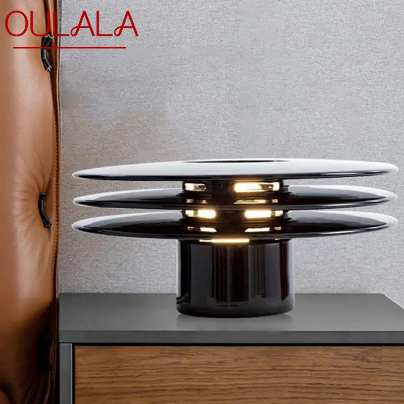 

OULALA Modern Black Table Lamp LED Vintage Creative Simplicity Desk Lights for Home Living Bedroom Bedside Decor