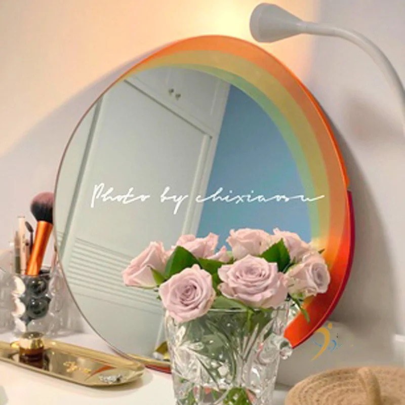 

Wall Decorative Mirror Nordic Vanity Female Craft Aesthetic Decorative Mirror Modern Custom-made Miroir Chambre Home Decor