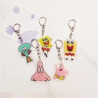 5pcs cartoon cartoon character key chain double sided transparent acrylic key ring bag pendant jewelry student childrens gift