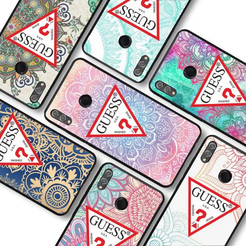 

Fashion Brand Guess Retro Mandala Flower Phone Case For Huawei honor10Lite 10i 20 8x 10 Honor9lite 9xpro Coque