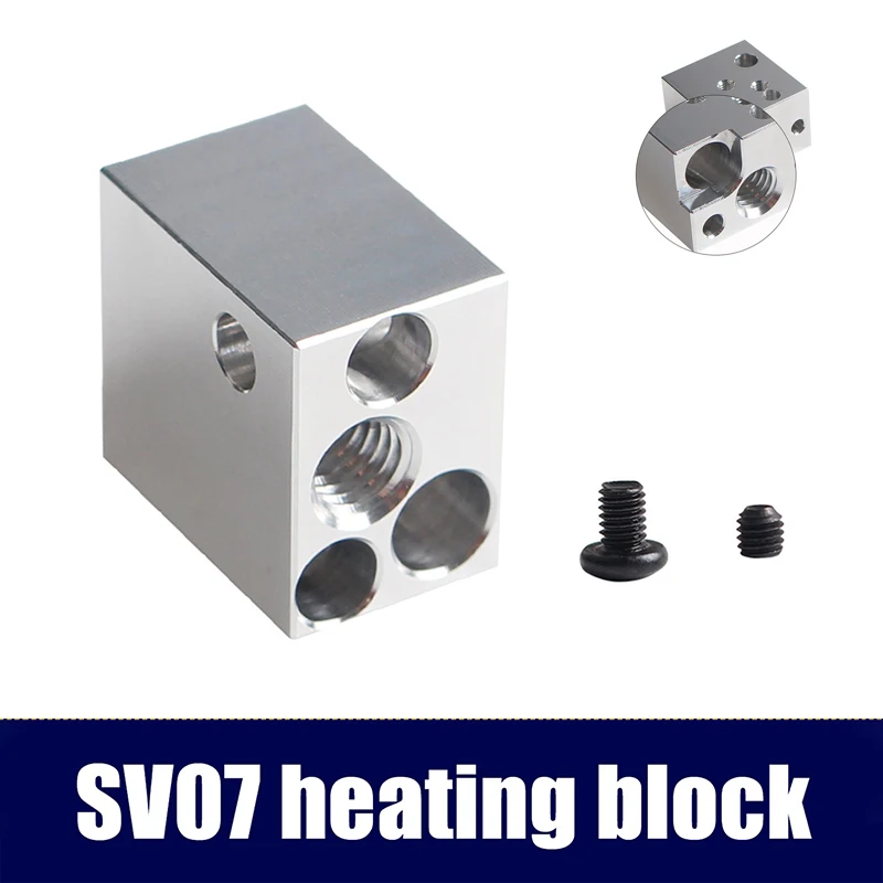 SV07 Экструдер Hotend Нагревательный блок Комплект Высококачественное латунное