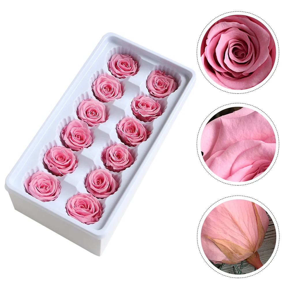 

12pcs Artificial Rose Flower DIY Wedding Flowers Accessories Make Bridal Hair Clips Headbands Dress Light Preserved Eternal