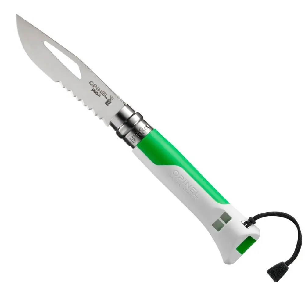 Opinel No 8 Outdoor (white-green) stainless Steel Folding Pocket Knife Polymer Handle Camping Hiking Trekking Outdoor Hunting