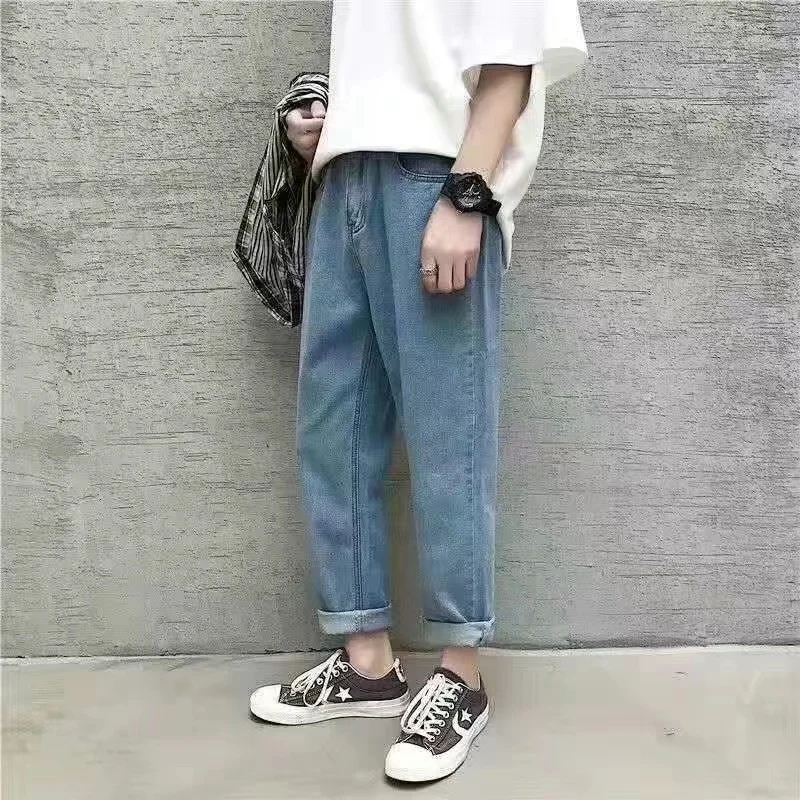 Джинсы мужские с вышивкой в стиле хип-хоп винтажные повседневные свободные