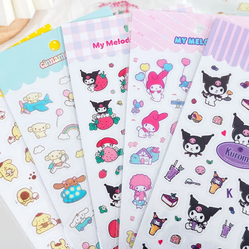 

Kawaii Sanrioed аниме наклейки эстетические милые котёнки Kuromi My Melody Cinnamoroll наклейки граффити декоративные наклейки детские игрушки