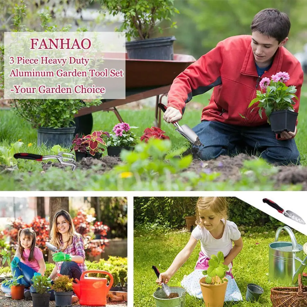 

Aluminum Alloy Garden Three-piece Tool Set Shovel Scissors Garden Products Gadgets Practical High-quality V6u7
