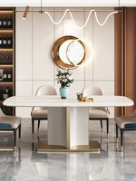 italian light luxury rock plate marble dining table high end designer small house type high grade sense rectangular dining table