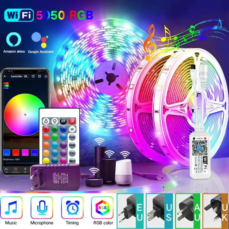

Светодиодная ленсветильник с поддержкой Wi-Fi/Bluetooth, 5-30 м