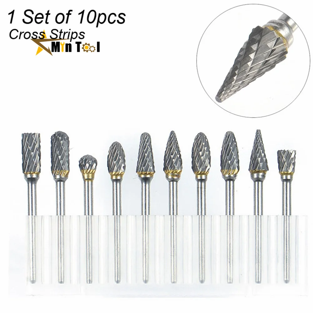 

3*6mm Metal Drawing Tungsten Carbide Mill Cutter Rotary Burr CNC Engraving Abrasive Metalworking Strawberry Polishing Hand Tool