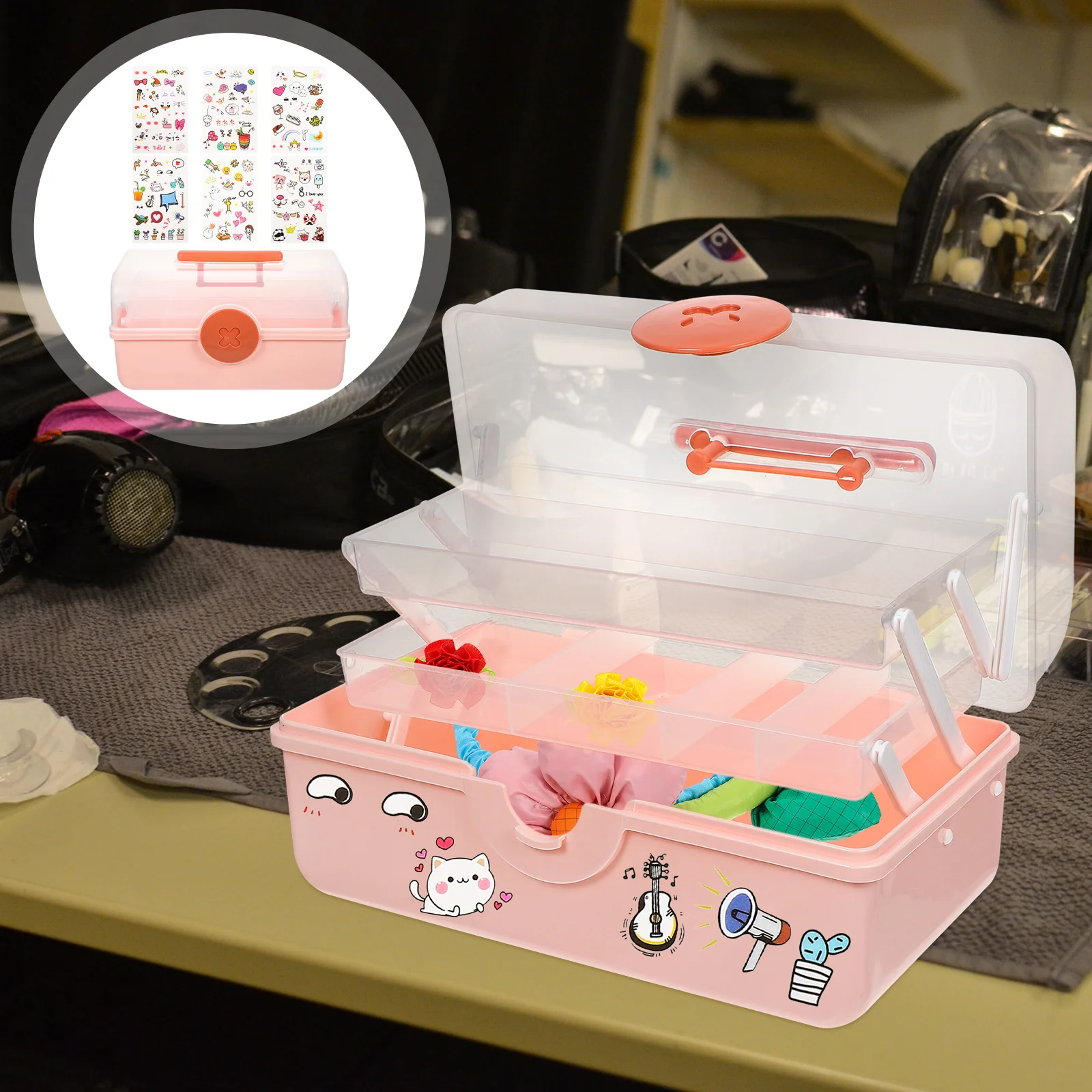 

Box Storage Hair Organizer Holder Case Headdress Container Accessories Jewelry Sewing Hairpin Organizing Nailtier Scrunchietie